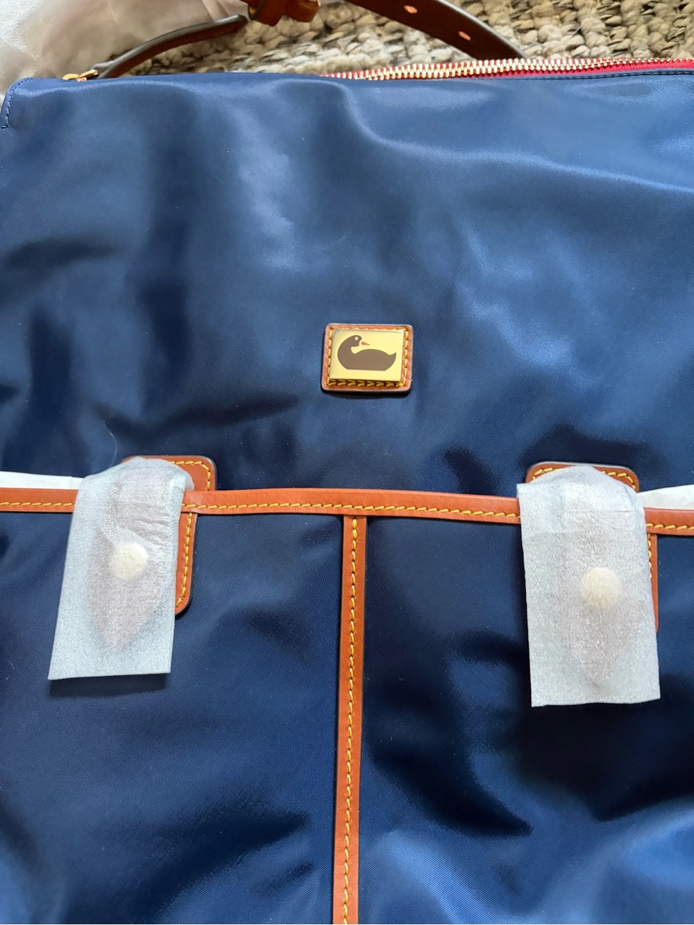 Dooney & Bourke Navy and Tan Crossbody Bag - Picture 2 of 5